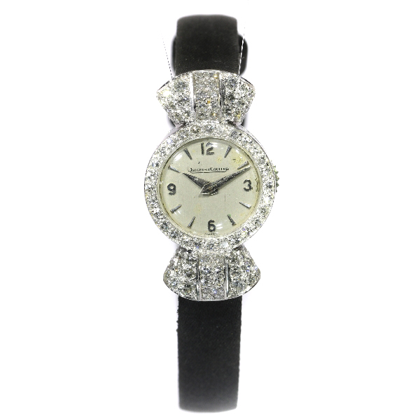 Fifties white gold diamond ladies watch Jaeger LeCoultre back